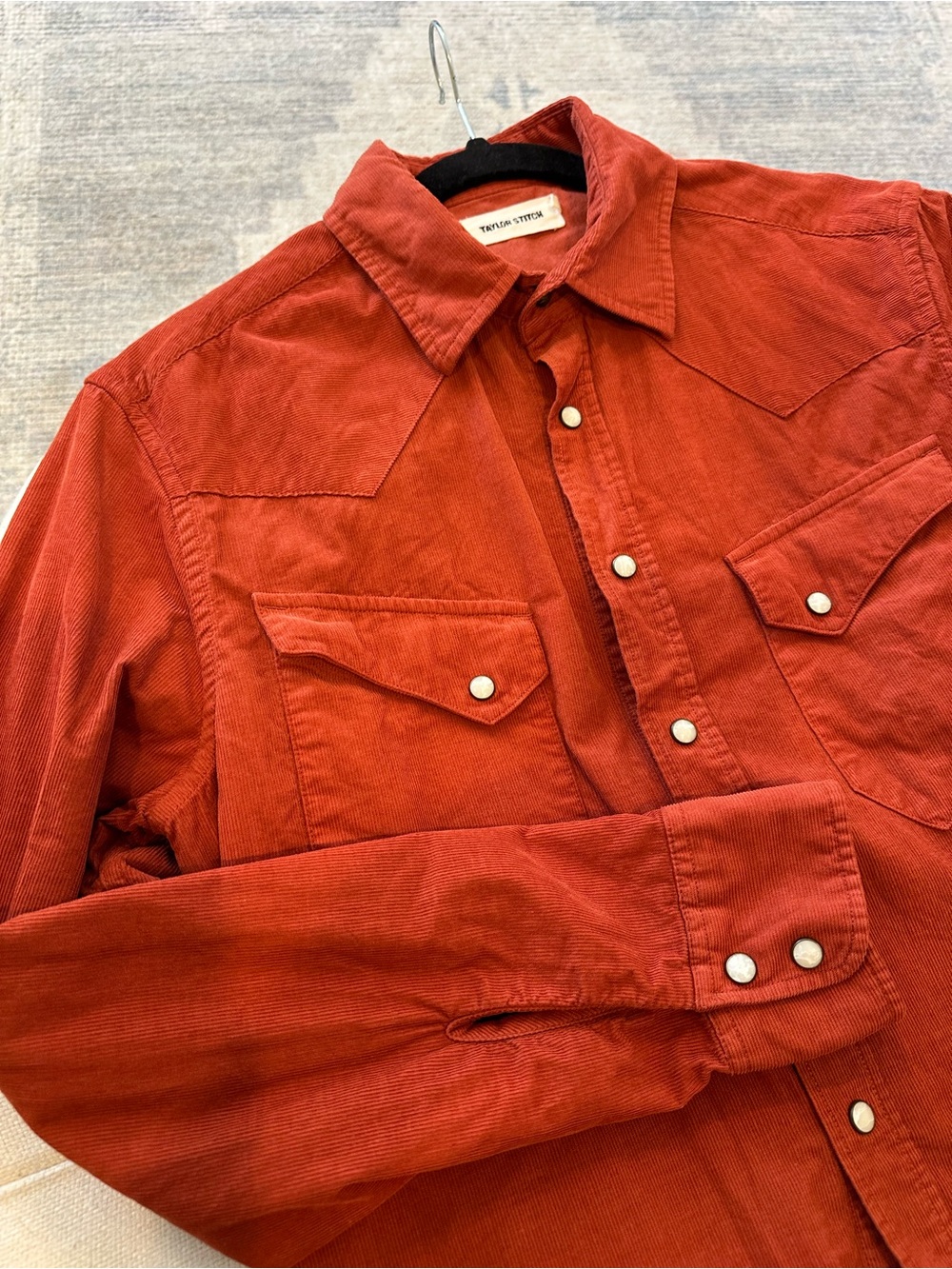 Taylor Stitch - The Western Shirt in Rust Pincord - small
